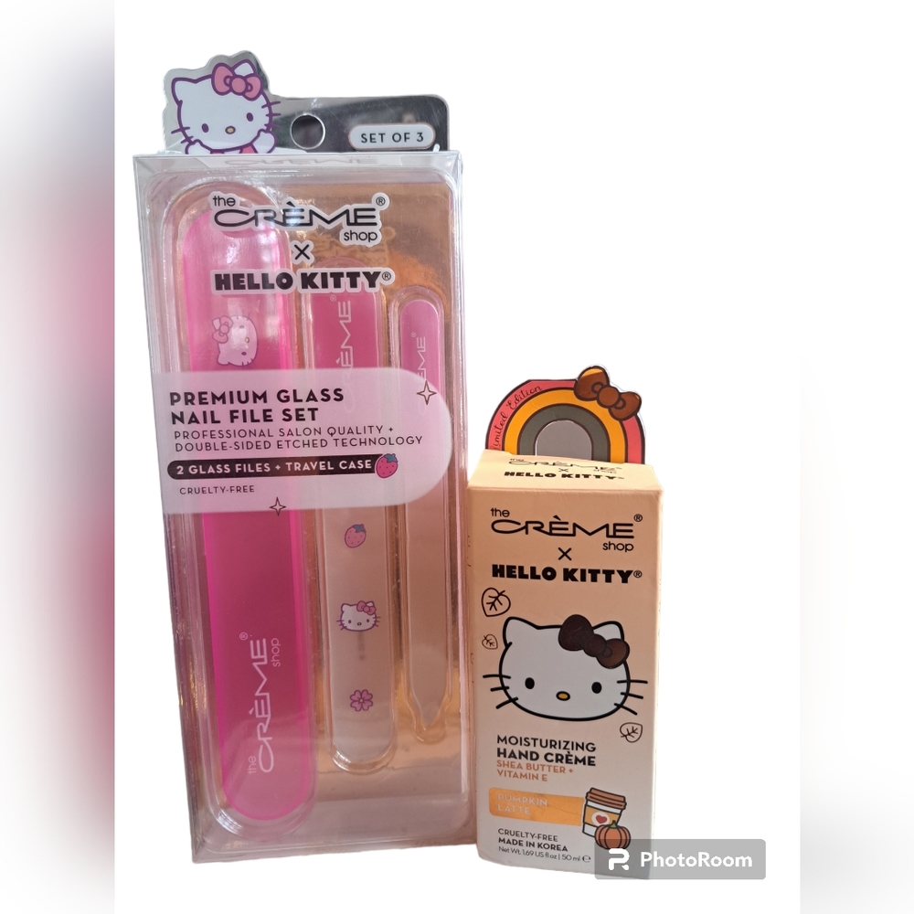 Hello Kitty Limited Edition Moisturizing Hand Cream and 2 Glass Nail Set…